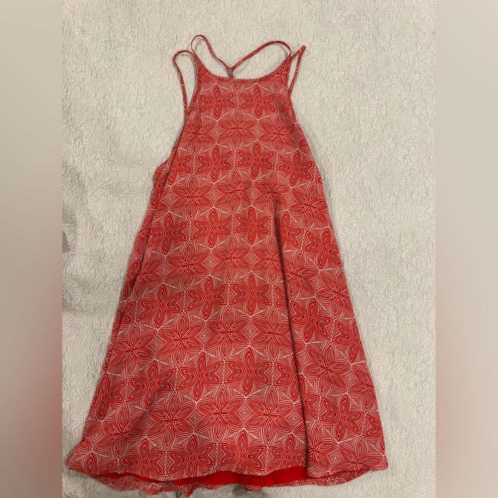 Stylish Red Patterned Woman’s mini dress